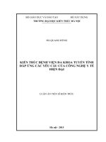 Kiến trúc bệnh viện đa khoa tuyến tỉnh đáp ứng yêu cầu của công nghệ y tế hiện đại (FULL TEXT)