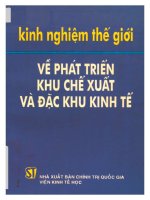 Kinh nghiệm thế giới về phát triển khu chế xuất và đặc khu kinh tế