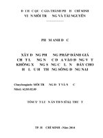 XÂY DỰNG PHƯƠNG PHÁP ĐÁNH GIÁ CHẤT LƯỢNG NƯỚC DỰA VÀO ĐỘNG VẬT KHÔNG XƯƠNG SỐNG CỠ LỚN Ở ĐÁY CHOHẠ LƯU HỆ THỐNG SÔNG ĐỒNG NAI