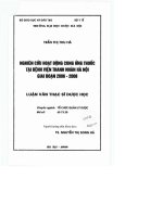 Nghiên cứu hoạt động cung ứng thuốc tại bệnh viện thanh nhàn hà nội giai đoạn 2006 2008