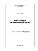Nâng cao hiệu quả thi hành án dân sự ở Thái Bình
