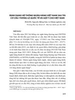 ĐỊNH DẠNG HỆ THỐNG NGÂN HÀNG VIỆT NAM SAU TÁI CƠ CẤU: THÔNG LỆ QUỐC TẾ VÀ GỢI Ý CHO VIỆT NAM