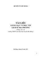 GIẢNG DẠY VÀ HỌC TẬP LỊCH SỬ ĐỊA PHƯƠNG