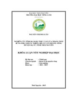 Nghiên cứu tri thức bản địa về khai thác và sử dụng tài nguyên cây thuốc của cộng đồng dân tộc Dao tại khu rừng du lịch văn hóa xã Mẫu Sơn, huyện Lộc Bình, tỉnh Lạng Sơn