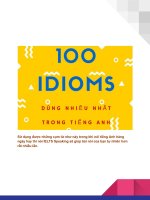 100 idioms (thành ngữ) dùng nhiều nhất trong tiếng Anh