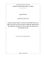 Đánh giá thực trạng và đề xuất giải pháp nâng cao hiệu quả công tác đăng ký đất đai hoàn thiện hệ thống hồ sơ địa chính tại thị trấn Xuân Mai