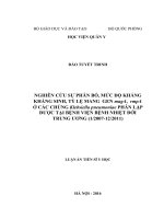 Nghiên cứu sự phân bố, mức độ kháng kháng sinh, tỷ lệ mang gen magA, rmpA ở các chủng Klebsiella pneumoniae phân lập được tại Bệnh viện Bệnh Nhiệt đới Trung ương