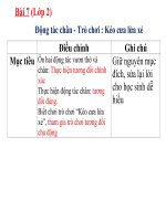 giáo án bài dạy thể dục lớp 2 động tác chân trò chơi  kéo cưa lừa xẻ theo mô hình trường học mới VNEN