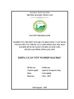 Nghiên cứu tính đa dạng thực vật trạng thái rừng phục hồi tự nhiên tại xã Hoàng Nông, huyện Đại Từ, Tỉnh Thái Nguyên