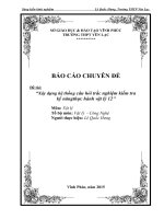 Xây dựng hệ thống câu hỏi trắc nghiệm kiểm tra kỹ năng thực hành vật lý 12” làm