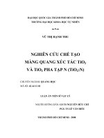 NGHIÊN CỨU CHẾ TẠO MÀNG QUANG XÚC TÁC TiO2 VÀ TiO2 PHA TẠP N (TiO2:N)