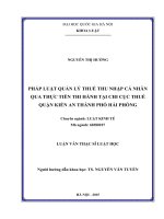 Pháp luật quản lý thuế thu nhập cá nhân qua thực tiễn thi hành tại chi cục thuế quận kiến an thành phố hải phòng 