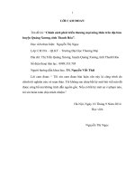 Luận văn thạc sỹ kinh tế Chính sách phát triển thương mại nông thôn trên địa bàn huyện Quảng Xương, tỉnh Thanh Hóa