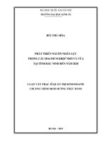 Phát triển nguồn nhân lực trong các doanh nghiệp nhỏ và vừa tại tỉnh bắc ninh đến năm 2020