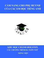 CẨM NANG CHO PHỤ HUYNH CỦA CÁC EM HỌC TIẾNG ANH