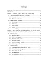 Phân tích môi trường kinh doanh đối với chuỗi giá trị cửa hàng đồ ăn nhanh