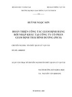Hoàn thiện công tác giám định hàng rời nhập khẩu tại công ty cổ phần giám định thái bình dương (PICO)