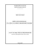 Chiến lược kinh doanh của công ty cổ phần chợ bưởi đến năm 2020