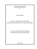 Quản lý chi ngân sách nhà nước trên địa bàn huyện thọ xuân, tỉnh thanh hóa