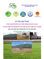 CÁC GIẢI PHÁP SAU THU HOẠCH LÚA GẠO SAN PHẲNG RUỘNG ỨNG DỤNG KỸ THUẬT LASER KHU VỰC BẮC BỘ, TRUNG BỘ, VÀ TÂY NGUYÊN