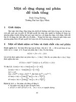 ỨNG DỤNG SAI PHÂN để TÍNH TỔNG