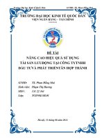 Nâng cao hiệu quả sử dụng tài sản lưu động tại công ty TNHH đầu tư và phát triển tân thành phát