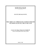 Thực hiện các chính sách an sinh xã hội đối với nhóm người yếu thế ở Việt Nam