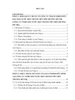 Nâng cao hiệu quả sử dụng tài sản cố định hữu hình tại công ty trách nhiệm hữu hạn nhà nước một thành viên môi trường đô thị