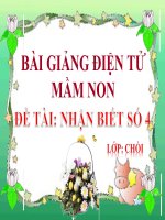 Bài giảng điện tử mầm non lớp Chồi đề tài Nhận biết số 4