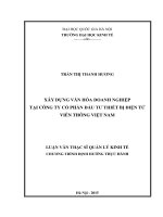 Xây dựng văn hóa doanh nghiệp tại công ty cổ phần đầu tư thiết bị điện tử viễn thông việt nam
