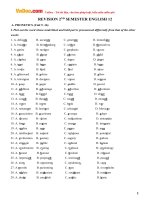 Bài tập ôn thi học kỳ 2 môn Tiếng Anh lớp 12