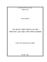 Xây dựng ý thức pháp luật cho nông dân qua thực tiễn tỉnh nam định 