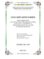 MỘT số BIỆN PHÁP xây DỰNG THỰC đơn đảm bảo LƯỢNG CAN XI, sắt   VITAMIN b1, a