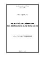 Pháp luật về kiểm soát ô nhiễm môi trường trong lĩnh vực khai thác đá qua thực tiễn tỉnh ninh bình 