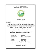 Đánh giá đa dạng thực vật thân gỗ kiểu rừng kín thường xanh trên núi đá độ cao dưới 700m thuộc Khu bảo tồn Loài và Sinh cảnh Nam Xuân Lạc, huyện Chợ Đồn, tỉnh Bắc Kạn