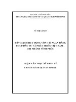 Đẩy mạnh huy động vốn tại ngân hàng TMCP đầu tư và phát triển việt nam   chi nhánh vĩnh phúc