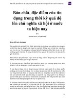 Bản chất, đặc điểm của tín dụng trong thời kỳ quá độ lên chủ nghĩa xã hội ở nước ta hiện nay