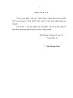 Luận văn thạc sỹ Phát triển thị trường tiêu thụ sản phẩm TBVS của công ty TNHH TOTO việt nam