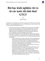 Bài học kinh nghiệm rút ra từ các nước đã tính thuế GTGT