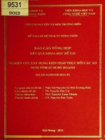 Báo cáo khoa học đề tài nghiên cứu xây dựng biện pháp phục hồi các ao nuôi tôm sú bị bỏ hoang