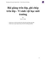 Bài giảng trên lớp, ghi chép trên lớp   vi sinh vật học môi trường