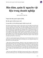 Bảo đảm, quản lý nguyên vật liệu trong doanh nghiệp