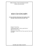 SỬ DỤNG PHƯƠNG PHÁP BẢO TOÀN KHỐI LƯỢNG CHO HỌC SINH GIỎI MÔN HÓA HỌC THCS