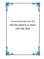 TÀI LIỆU BỒI DƯỠNG GIÁO VIÊN PHƯƠNG PHÁP DẠY TIẾNG DÂN TỘC THÁI