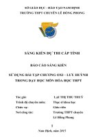 SỬ DỤNG BÀI TẬP CHƯƠNG OXI – LƯU HUỲNH TRONG DẠY HỌC MÔN HÓA HỌC THPT