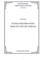 SỬ DỤNG PHẦN MỀM EVIEWS TRONG XỬ LÝ DỮ LIỆU THỐNG KÊ