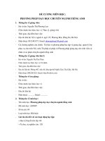 PHƯƠNG PHÁP DẠY HỌC CHUYÊN NGÀNH TIẾNG ANH