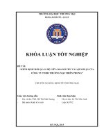 KIỂM ĐỊNH MỐI QUAN HỆ GIỮA DOANH THU VÀ LỢI NHUẬN CỦA CÔNG TY TNHH THƯƠNG MẠI THIÊN PHONG