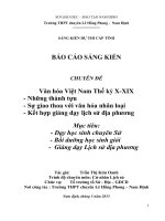 Văn hóa Việt Nam TK X-XIX- Những thành tựu Sự giao thoa với văn hóa nhân loại Kết hợp giảng dạy lịch sử địa phương  X