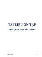 TÀI LIỆU ÔN TẬP MÔN: QUẢN TRỊ CHẤT LƯỢNG